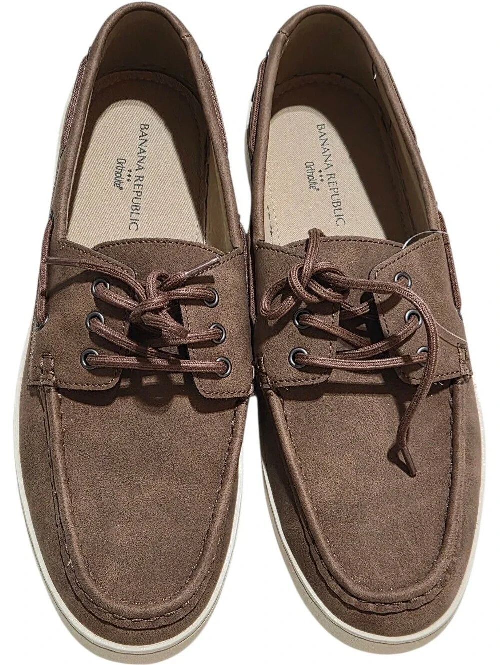 Banana Republic Ortholite Boat Shoes Tobacco Brown Men’s 10.5 NWT $140